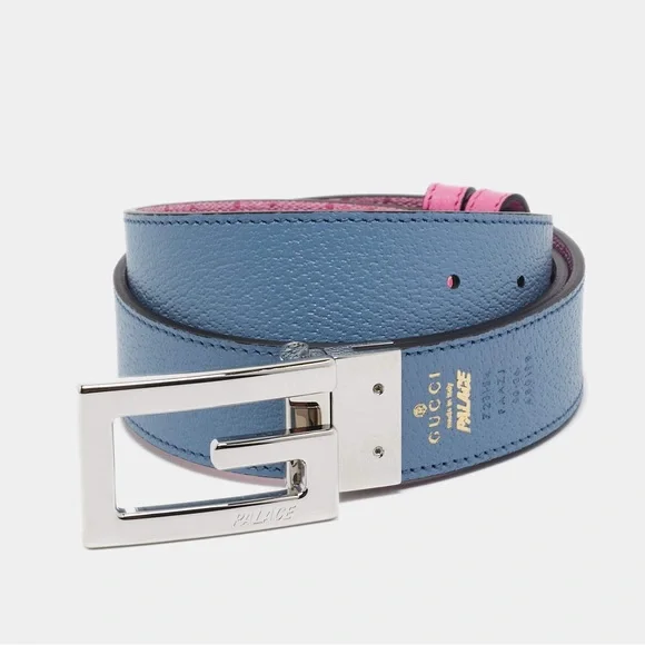 GUCCI X PALACE reversible Leather belt NEW - Picture 2 of 9